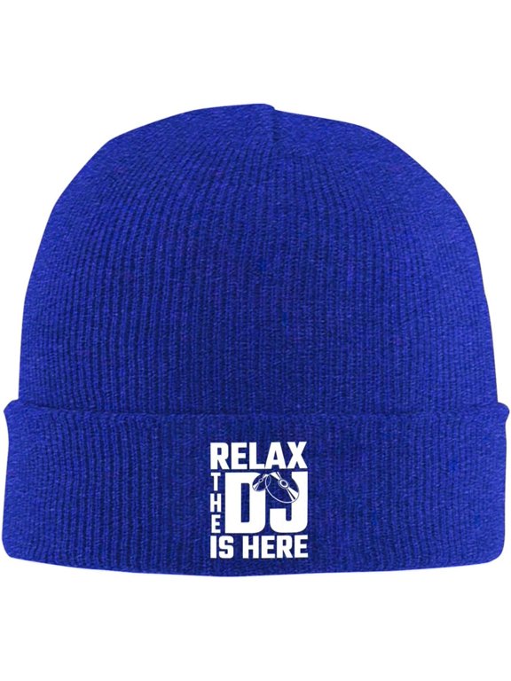 Relax The DJ's Here Warm Winter Hats Acrylic Knit Cuffed Beanie Cap Daily Beanies