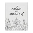 thumbnail image 1 of Stupell Industries Contemporary Relax Unwind Minimalist Leaves Canvas Art, 16 x 20, by Lettered and Lined, 1 of 8