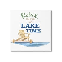 Relax You're On Lake Time Phrase Inspirational Graphic Art Gallery Wrapped Canvas Print Wall Art