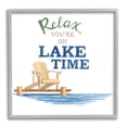 thumbnail image 1 of Relax You're On Lake Time Phrase Inspirational Graphic Art Gray Framed Art Print Wall Art, 1 of 7