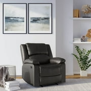 Relax-a-Lounger Percy Standard Manual Recliner Chair, Java Faux Leather