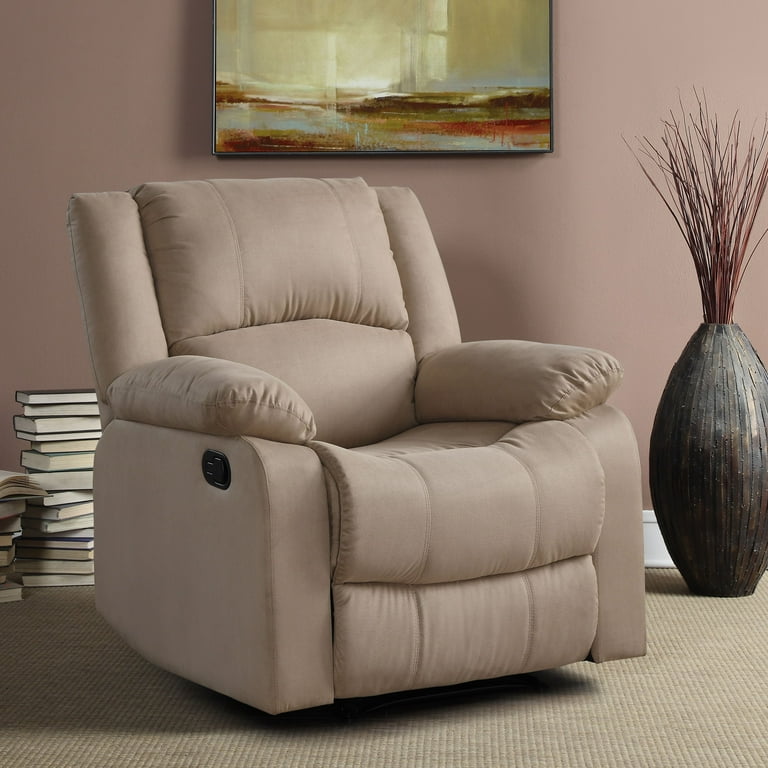 Relax-a-Lounger Reynolds Manual Standard Recliner, Brown Faux