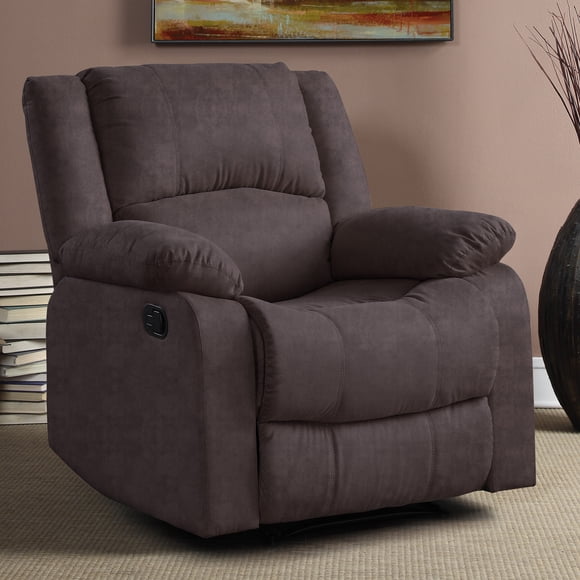 Relax-a-Lounger Warren Standard Push Back Recliner, Chocolate Brown Microfiber