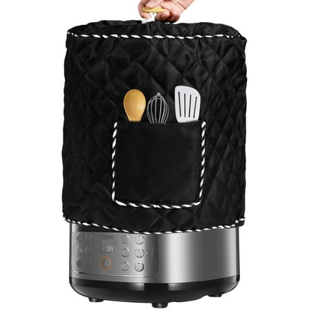 Relax black Love Pressure Pot Dust Cover with Pocket Washable Foldable Pressure Pot Protector for Small Electric Appliance 31x 33