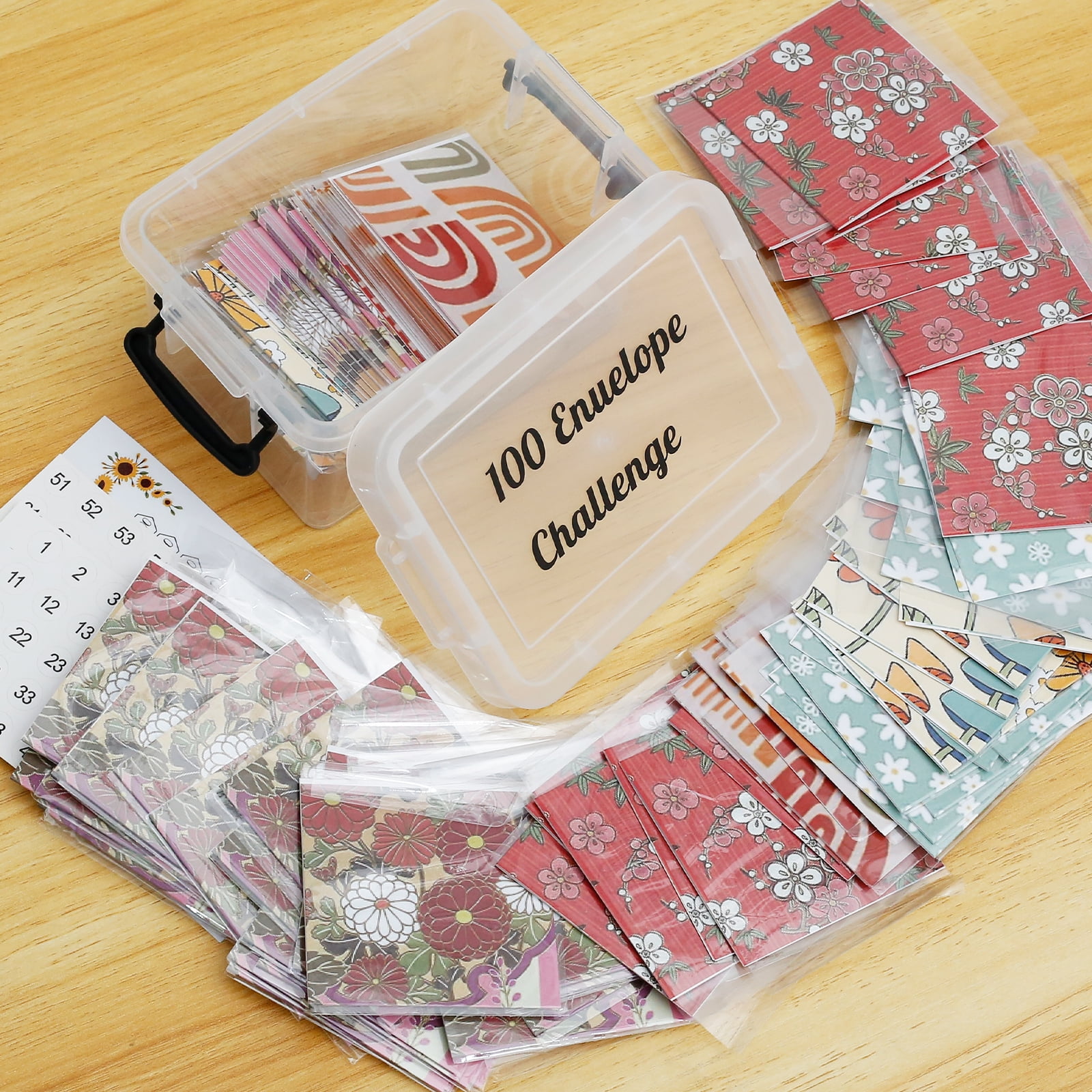 Relax love 100 Pcs Envelope Challenge Kit 5050 Dollars Envelopes Money