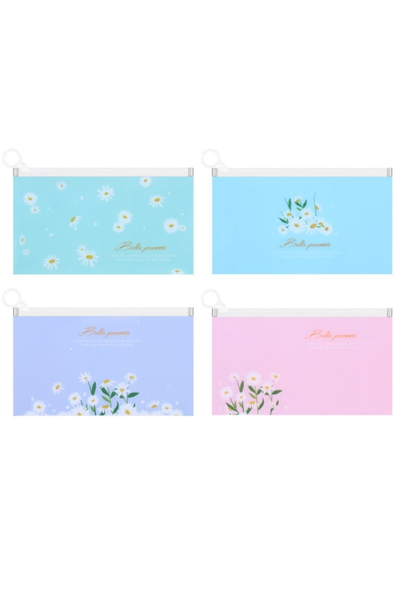 4pcs Mask Storage Bag,Cartoon Pattern Dustproof Waterproof with Zipper Closure,