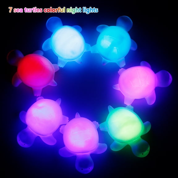 Relax love 7pcs Color Changing LED Night Light,Bedside Light Cute Turtle 9.5x4cm 7 Color Bedroom Decoration Gift