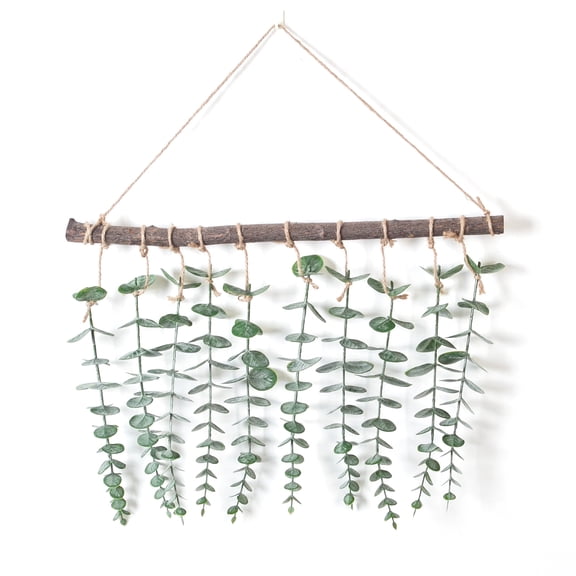 Tzgsonp Artificial Eucalyptus Wall Decor with Stick and Ropre Rustic Farmhouse Greenery Leaves Wall Decor for Bedroom Living Room Bathroom