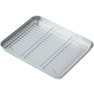 Baking Sheet with Cooling Rack Set(2 Pans+2 Racks) 17'', Terlulu Stainless  Steel Baking Pan with Wire Rack, Heavy Duty Half Sheet Pan&Bacon Rack for