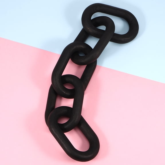 Relax love Chain Link Decor Wooden Chain Link Rustic Black/White Wood Knot Decor Retro Wood Link Chain for Home Living Room Coffee Table