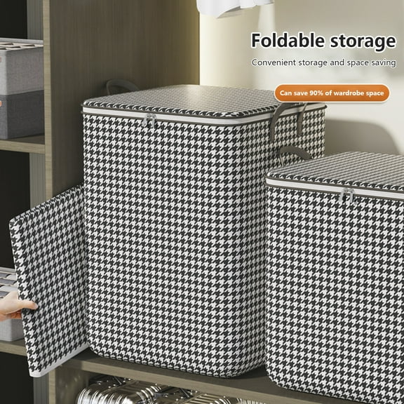 Relax love Clothes Storage Organizer with Zipper and Handle Foldable Large Capacity Portable Cloth Storage Bin Organizer Practical for Comforters Bedding Clothing Travel,100L