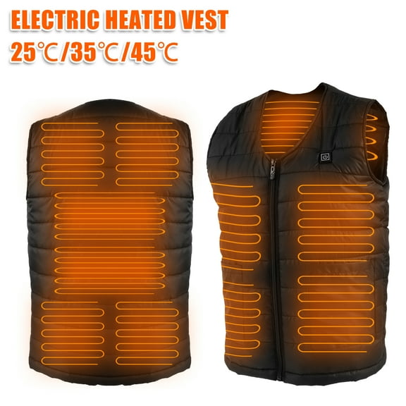 Relax love Electric Heated Vest Heated Jacket USB Powered Thermal Vest Washable Unisex Winter Warm Heated Coat for Cycling Skiing Camping Motorcycles,4XL