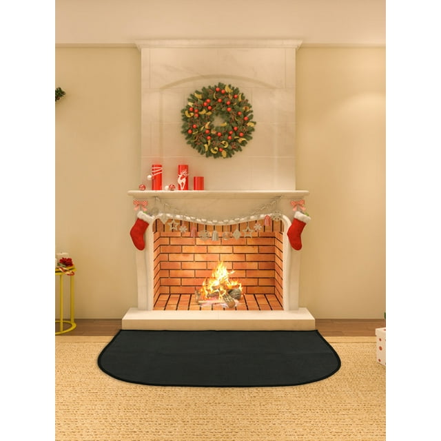Relax love Fireproof Fireplace Mat Half Round AntiSlip Fireproof