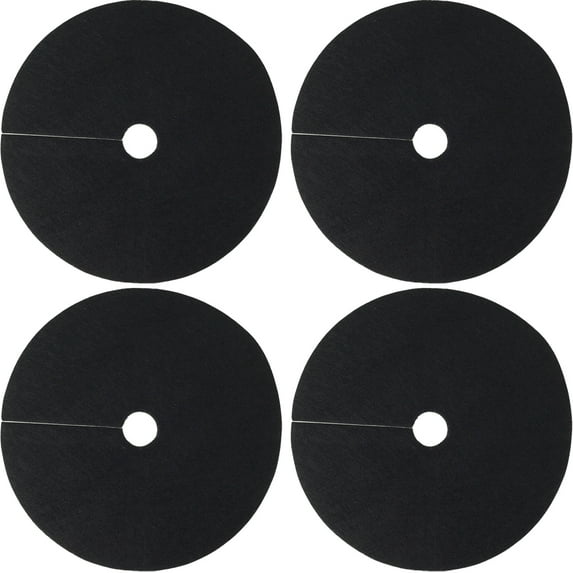 Relax Love Tree Mulch Ring, Non-Woven Fabric, Round, Black, 10pcs, Size Three