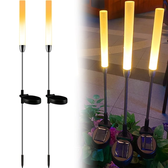 Relax love Outdoor Garden Lights 2Pcs Solar LED Lawn Light Park Lawn Lamp Auto On/Off Inserting Garden Lights Solar Reed Outdoor Landscape Lighting for Garden Yard Walkway,Style 02