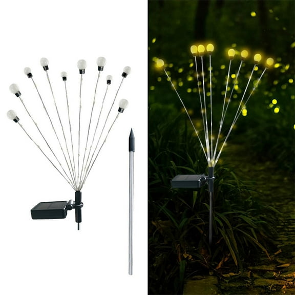 Relax love Starburst Swaying Lamps 10LED Waterproof Solar Garden Stakes Lights Auto On/Off Decorative Lamps for Garden Patio Backyard Decoration,Warm White 1pc