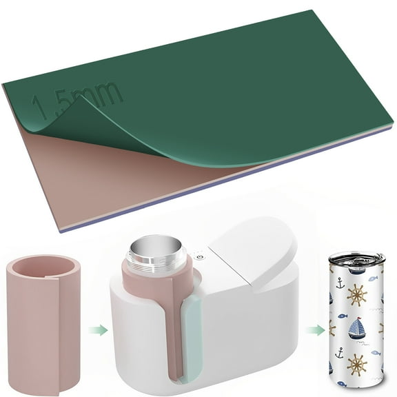 Relax love Sublimation Tumbler Wrap Insert for Mug Press Machine 20OZ 16OZ 12OZ Mug Heat Resistant Silicone Sublimation Wrap for Heat Press 25×12×0.15/0.3/0.4cm,Green Pink Purple