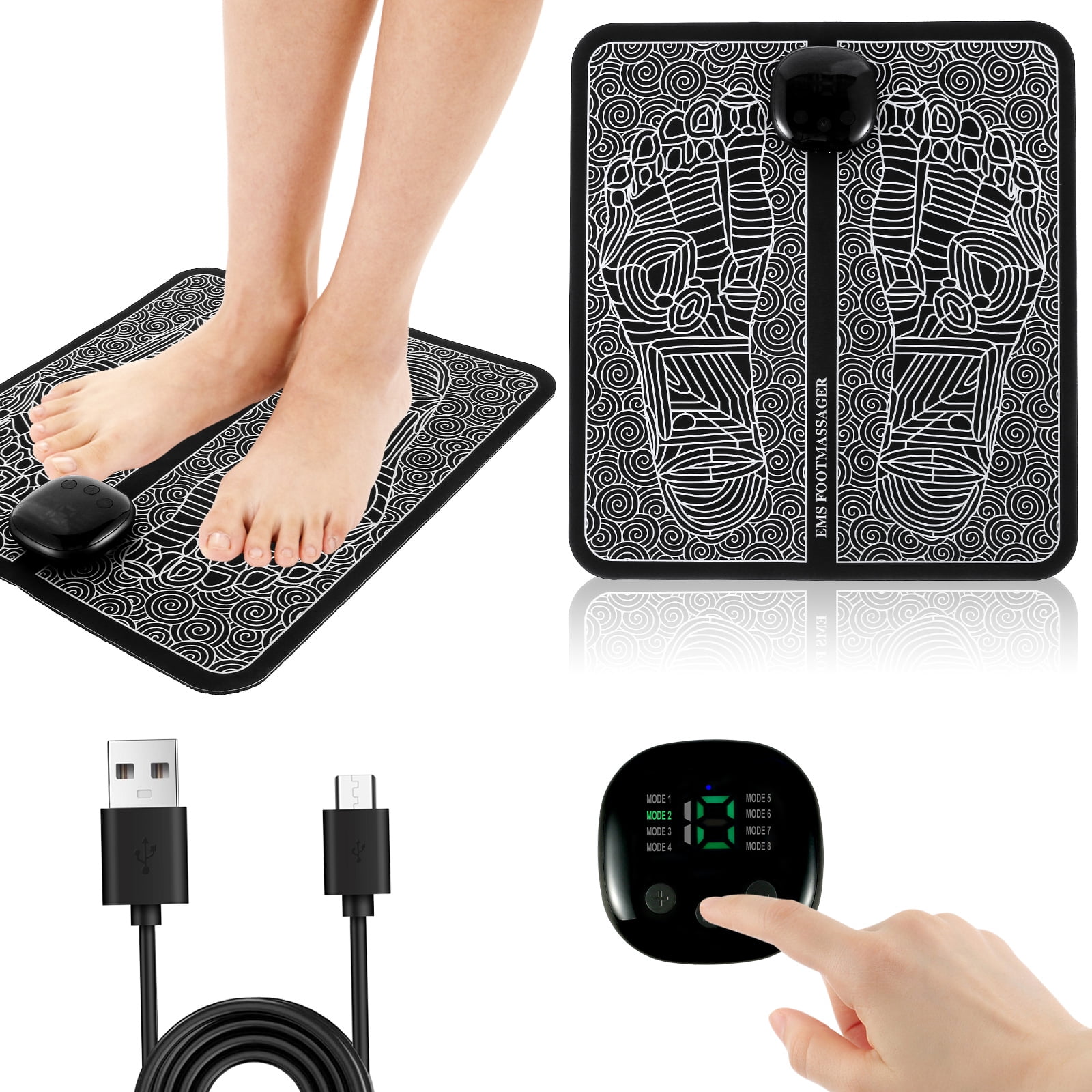 Relax loveFoot Massager Mat Electric Foot Massager Pad EMS Feet Massage