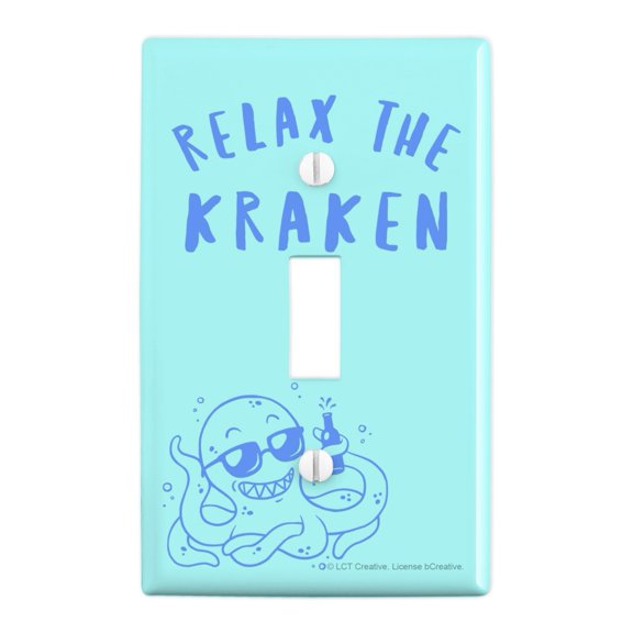 Relax the Kraken Funny Humor Plastic Wall Decor Toggle Light Switch Plate Cover