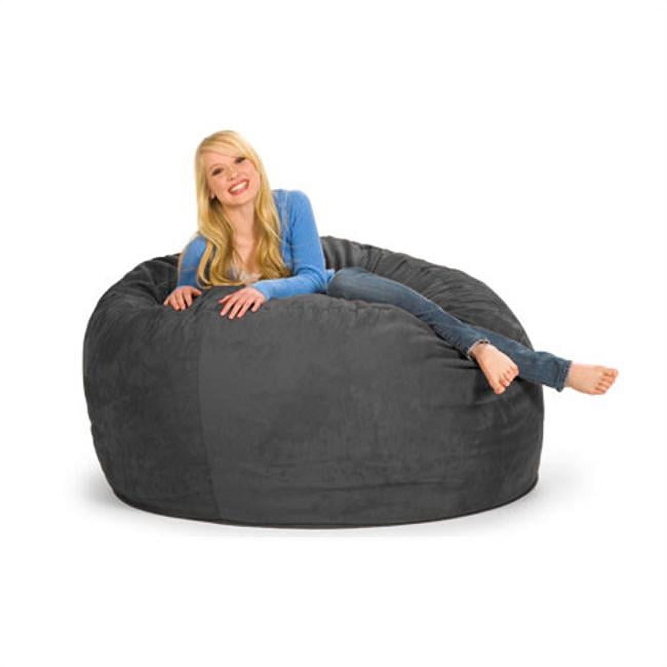 RelaxSacks 5DM-MS004 5 ft. Round Relax Sack - Microsuede Charcoal