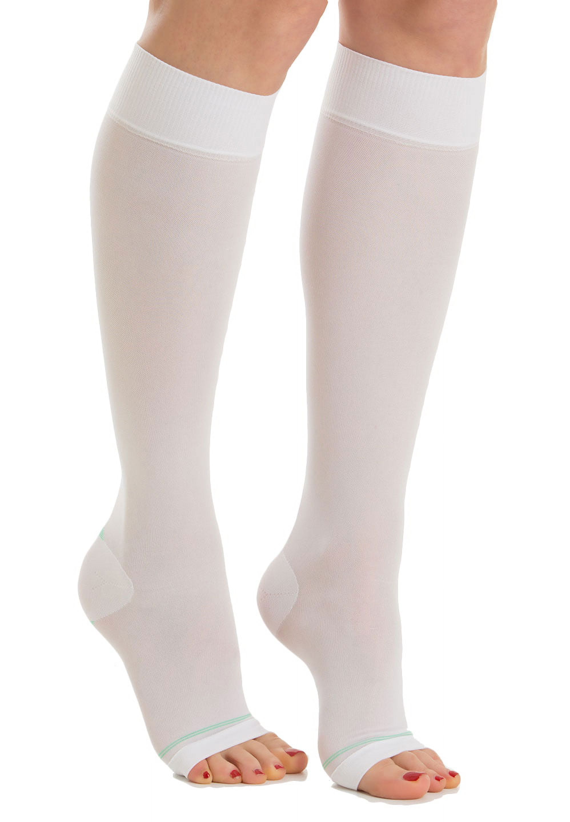Truform Anti-Embolism Thigh Length Stockings, Open Toe: 18 mmHg, Beige ...