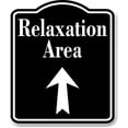 thumbnail image 1 of Relaxation Area Up Arrow BLACK Aluminum Composite Sign, 15"x18", 1 of 10