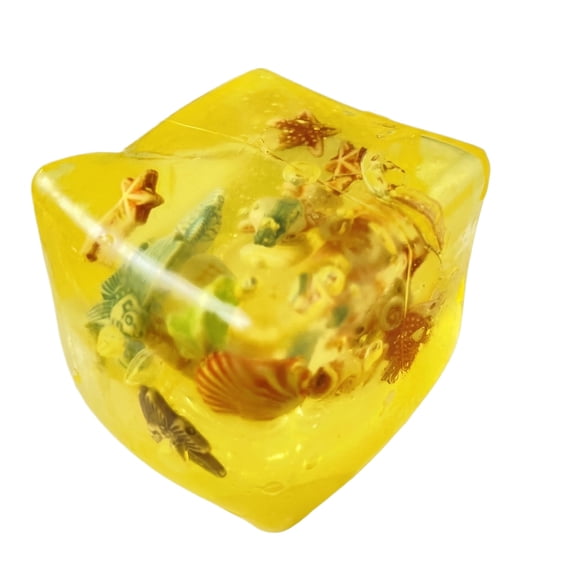 Relaxation Calm Supply, Relaxation Relief Items Squeeze, Relaxation Squeeze Toys, Squeeze Cube Squeeze, 2X2X2 Inch Yellow Malt Sugar Texture Stretchy Squeeze Cube Soft Material
