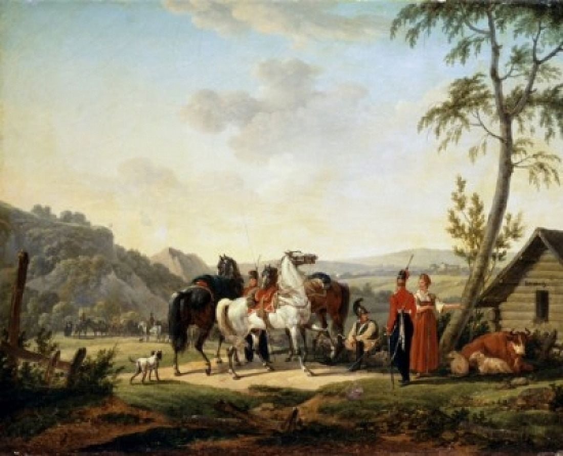The Relaxation Of The Cavalrymen Jacques Franois J Swebach (1769-1823 French) Oil On Canvas Pushkin Museum of Fine Arts Moscow Russia Canvas Art - Jacques Francois J Swebach (24 x 36)