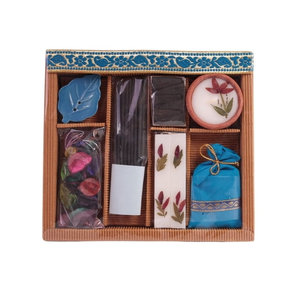Aroma Therapy Candle Gift Hamper (Set of 7) Including Potpourri and Incense Stick