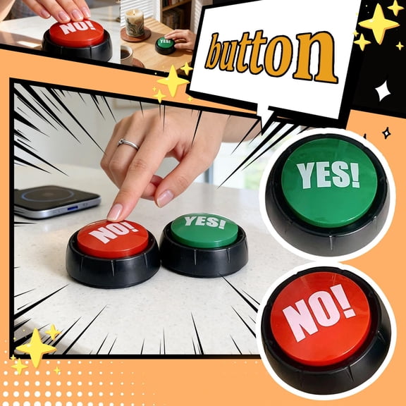 Desk Toys for Office for Adults, No Button with Sound, That Sound Game, Relaxation Toys, 2 in Round, Red Black Casing, 1 Pc