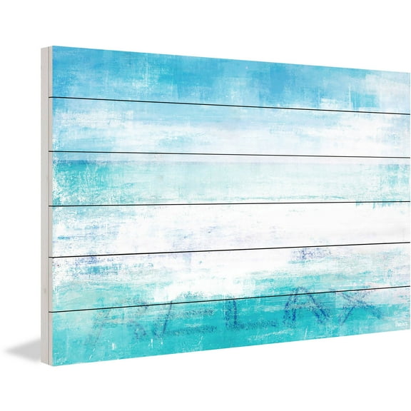 "Relaxation" Painting Print on White Wood