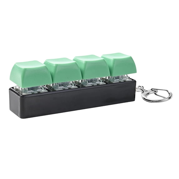 Relaxation Relief Items Squeeze, Keyboard Squeeze Toy, 4X1 In, Plastic, Clicky Squeeze Toy, Sensory Input, Keyring, Pocket Sized, Green, 1 Pc