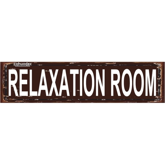 Relaxation Room Metal Sign Zen Den Quiet Zone Meditate Rustic Street Door Name Plate Brown Tin Wall Decor 16 x 4 Inch