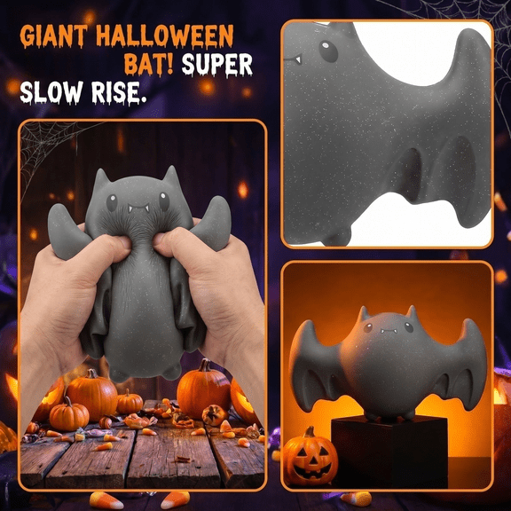 Relaxation Squeeze Toys, Cute Bat Shaped Squeeze Stress Ball, Sensory Squeeze Toys, Relaxation Toys for All Ages, As Halloween Party Favors for Adults, Relaxation Gifts, Slow