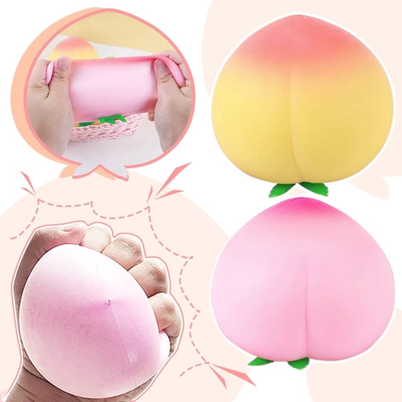 Relaxation Squeeze Toys, Pink Fruit, 4X3 In, Slow Rising Squeeze Toys, Relaxation Easing, Birthday Gift for Best Friend, Gradient Pink, Opp Single Pack, 1 Pc