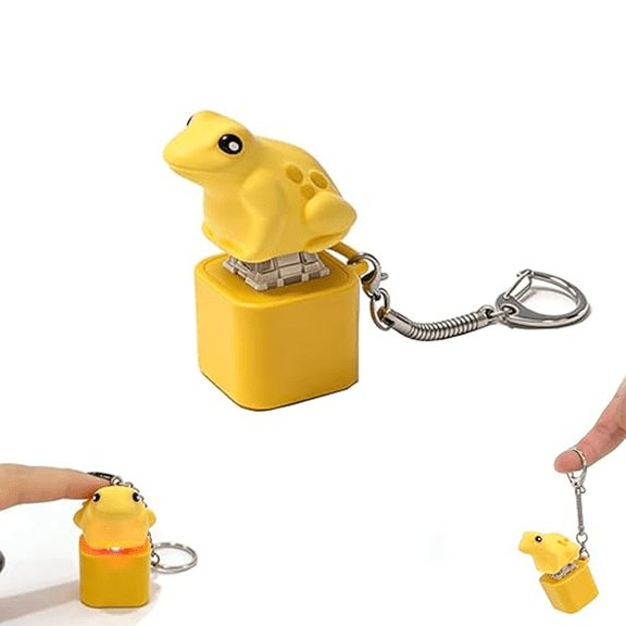 Relaxation Squeeze Toys, Satisfying Tactile Press Feedback, Squeeze Keyboard Clicker with Cute Frog Cover, Squeeze Toys for Adults Workplace Distraction Reduction, Lightweight