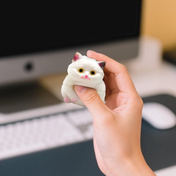 Relaxation Toy Mochi Squeeze Toy Jumbo Squeeze ToyforAdults, Cute Desk Decor Cat Decorations Cat Lovers Gift 1 Set