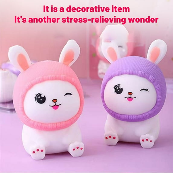 Squeeze Squeeze Toys, Rabbit Plush, Sensory Squeeze Toys, 8inStuffed Bunny, Mood Calming, Student Playtime, Random Color, 1 Pc