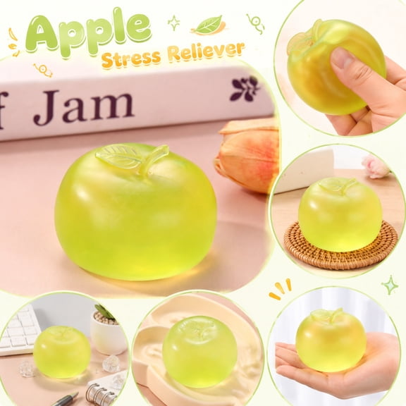 Relaxation Toys | 2 Inch Green Apple Shaped Squeeze Toys for Relaxation Relief, Sensory Toys for Student and Adults, Relaxation Gifts, Soft Sensory Squeeze Toys for Daily Use