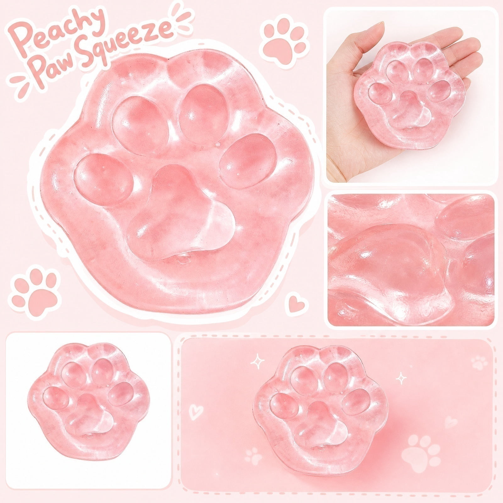 Relaxation Toys, Gel Squeeze Stress Ball, Cat Paw Squeeze, Sensory ...