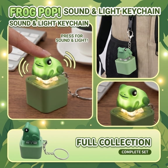 Relaxation Toys, Light Up Sound Making Press Frog Squeeze Accessory, Sensory Squeeze Toys for Repetitive Fidgeting and Stress Reduction, Gift for Friend for Birthday Stocking