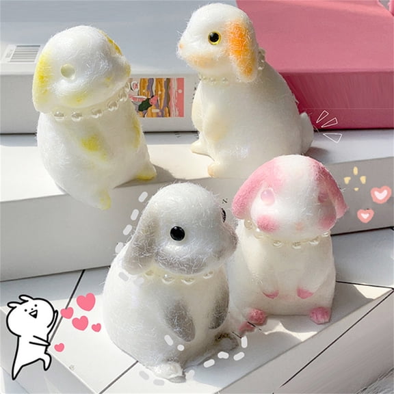 Relaxation Toys, Sensory Squeeze Toys, 3 In, Bunny Toys, Home Decorations, Work Desk Decor, Warm Orange, 1 Pc