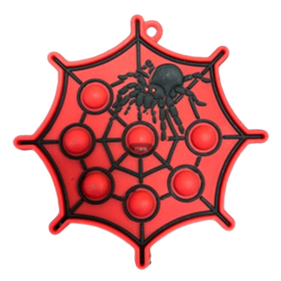 Relaxation Toys Silicone Web Push Bubble Squeeze Keychain 1 Piece for Halloween Party Favors, Trick Or Treat, Classroom Prizes and Small All Ages Gifts