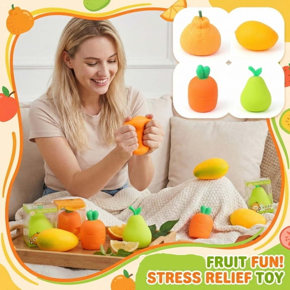 Relaxation Toys, Squeeze Toys Adults Relaxation, Relaxation Relief Items Squeeze, Relaxation Gifts for Women, 2.5 Inch Diameter Simulated Pear Slow Rebound Squeeze Toys for Office-1pc