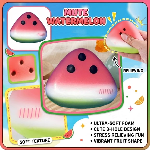 Relaxation Toys | Watermelon Squeeze | Slow Rising Squeeze Toys for Relaxation Relief, Birthday Gift and Summer Gift for Student and Adults
