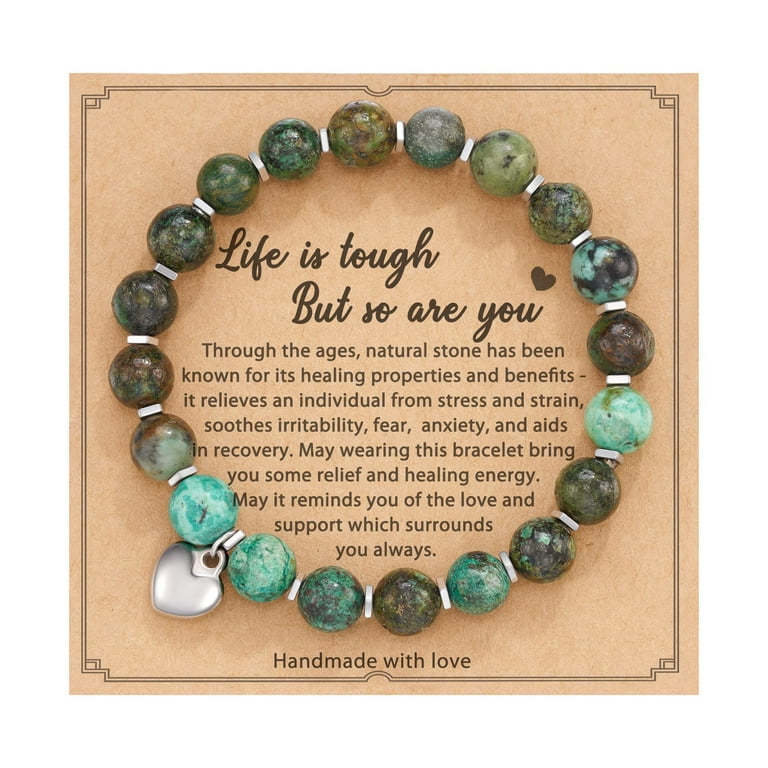 Relaxation gifts for women Spiritual gifts for women Yoga Beads bracelet  Diffuser Stone Beaded Bracelets Self Care Healing Stress Relief Gift for  MOM Green 