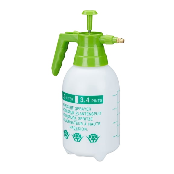 Relaxdays Pressure Sprayer, Adjustable Brass Nozzle, Garden, Plant Mister, Pest Control, 1.5 L,