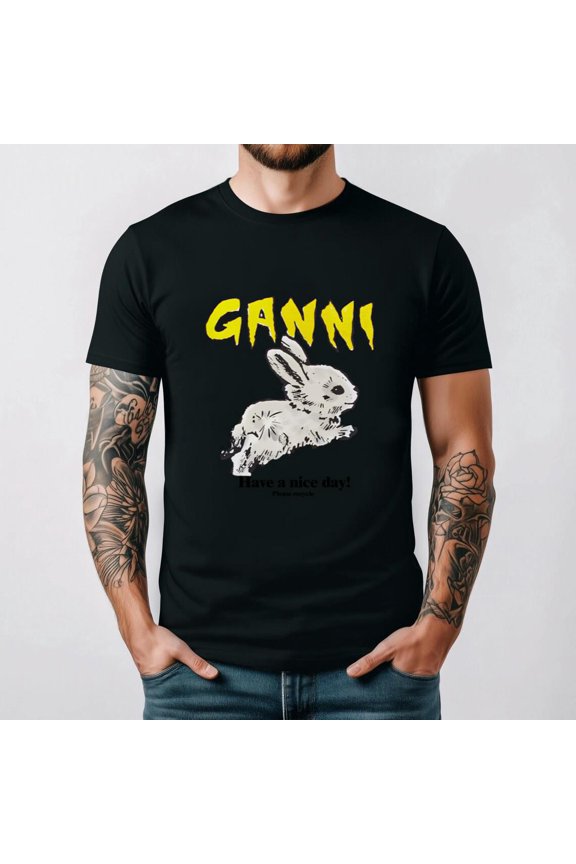 Relaxed Bunny Cute Graphic Retro Aesthetic Soft Pastel Style T-shirt, up to size 5XL.