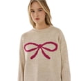 thumbnail image 1 of Relaxed Fit Bow Detail Sweater, 1 of 5