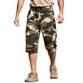 thumbnail image 1 of Relaxed Fit Camouflage Cargo Shorts Men's Casual Drawstring Capri Cargo Pants Camo Shorts Multi-Pocket Elastic Waist, M, 1 of 7